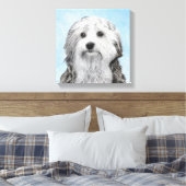 Lowchen schilderen - Kute Original Dog Art Canvas Afdruk (Insitu (Slaapkamer))