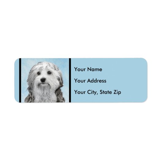 Lowchen schilderen - Kute Original Dog Art Etiket (Voorkant)
