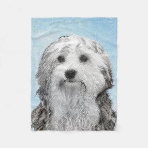 Lowchen schilderen - Kute Original Dog Art Fleece Deken