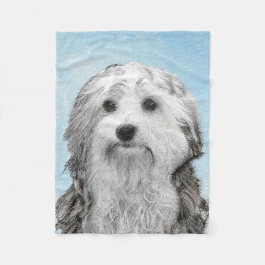 Lowchen schilderen - Kute Original Dog Art Fleece Deken (Voorkant)