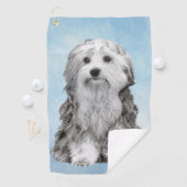 Lowchen schilderen - Kute Original Dog Art Golfhanddoek (Insitu)