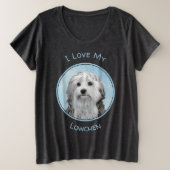 Lowchen schilderen - Kute Original Dog Art Grote Maat T-shirt (Design voorkant)