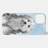 Lowchen schilderen - Kute Original Dog Art iPhone Hoesje (Achterkant horizontaal)
