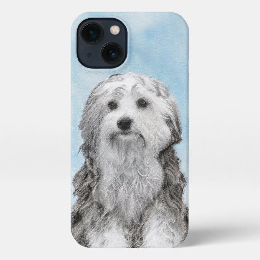Lowchen schilderen - Kute Original Dog Art iPhone Hoesje (Achterkant)