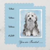 Lowchen schilderen - Kute Original Dog Art Kaart (Voorkant / Achterkant)