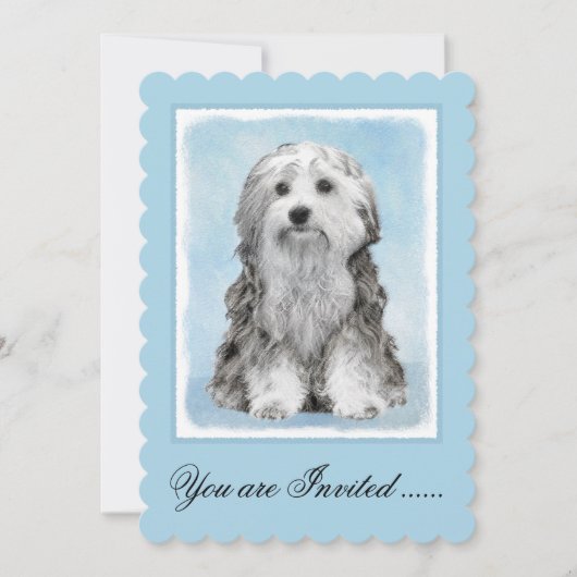Lowchen schilderen - Kute Original Dog Art Kaart (Voorkant)