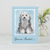 Lowchen schilderen - Kute Original Dog Art Kaart (Staand voorkant)