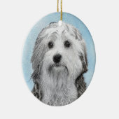 Lowchen schilderen - Kute Original Dog Art Keramisch Ornament (Rechts)
