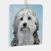 Lowchen schilderen - Kute Original Dog Art Keramisch Ornament (Rechts)
