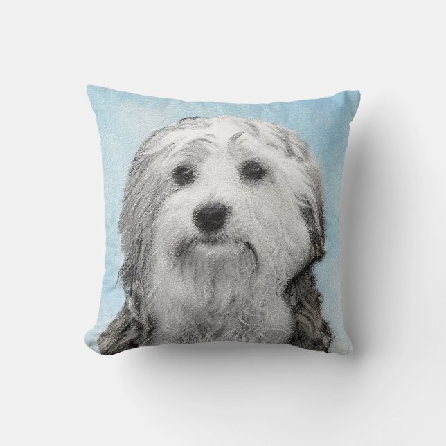 Lowchen schilderen - Kute Original Dog Art Kussen (Voorkant)