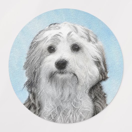 Lowchen schilderen - Kute Original Dog Art Labels (Design 2)