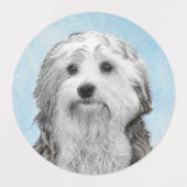 Lowchen schilderen - Kute Original Dog Art Labels (Design 1)