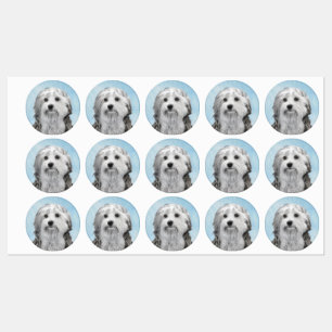 Lowchen schilderen - Kute Original Dog Art Labels