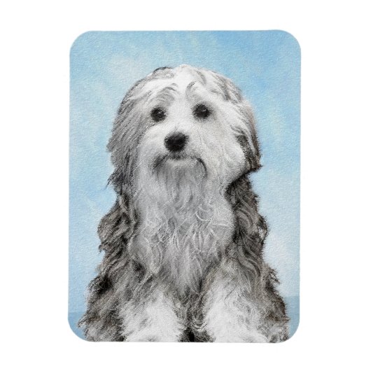 Lowchen schilderen - Kute Original Dog Art Magneet (Verticaal)