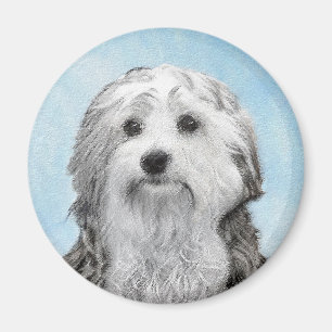 Lowchen schilderen - Kute Original Dog Art Magneet