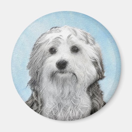 Lowchen schilderen - Kute Original Dog Art Magneet (Voorkant)