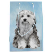 Lowchen schilderen - Kute Original Dog Art Medium Cadeauzakje (Voorkant)