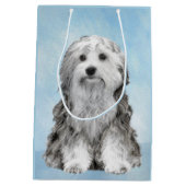 Lowchen schilderen - Kute Original Dog Art Medium Cadeauzakje (Achterkant)