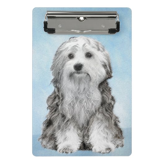 Lowchen schilderen - Kute Original Dog Art Mini Klembord (Voorkant)