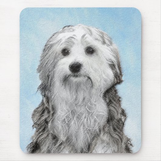 Lowchen schilderen - Kute Original Dog Art Muismat (Voorkant)