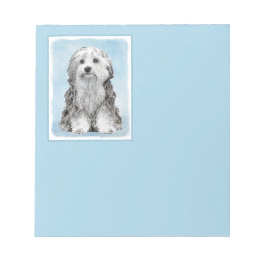 Lowchen schilderen - Kute Original Dog Art Notitieblok (Voorkant)