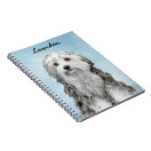 Lowchen schilderen - Kute Original Dog Art Notitieboek (Rechterzijde)