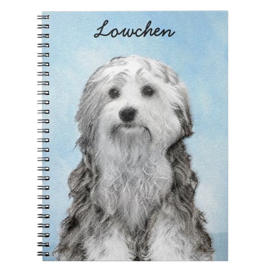 Lowchen schilderen - Kute Original Dog Art Notitieboek (Voorkant)