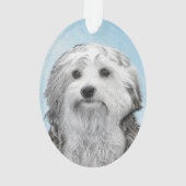Lowchen schilderen - Kute Original Dog Art Ornament (achterkant)