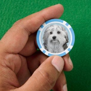 Lowchen schilderen - Kute Original Dog Art Poker Chips