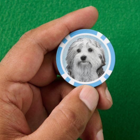Lowchen schilderen - Kute Original Dog Art Poker Chips (Hand)