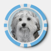 Lowchen schilderen - Kute Original Dog Art Poker Chips (Voorkant)