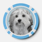 Lowchen schilderen - Kute Original Dog Art Poker Chips (Achterkant)
