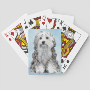 Lowchen schilderen - Kute Original Dog Art Pokerkaarten