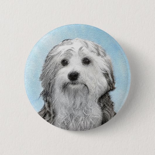 Lowchen schilderen - Kute Original Dog Art Ronde Button 5,7 Cm (Voorkant)