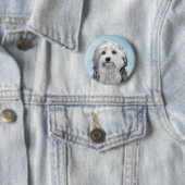 Lowchen schilderen - Kute Original Dog Art Ronde Button 5,7 Cm (In situ)