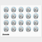 Lowchen schilderen - Kute Original Dog Art Ronde Sticker (Vel)