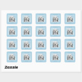 Lowchen schilderen - Kute Original Dog Art Square  Vierkante Sticker (Vel)