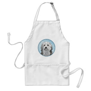 Lowchen schilderen - Kute Original Dog Art Standaard Schort