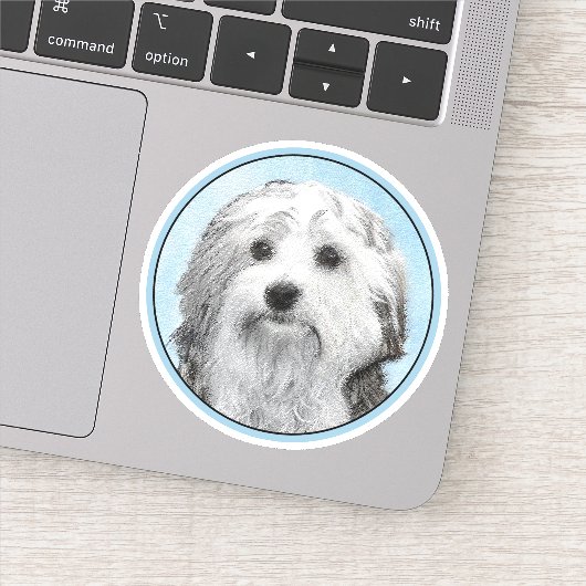 Lowchen schilderen - Kute Original Dog Art Sticker (Detail)