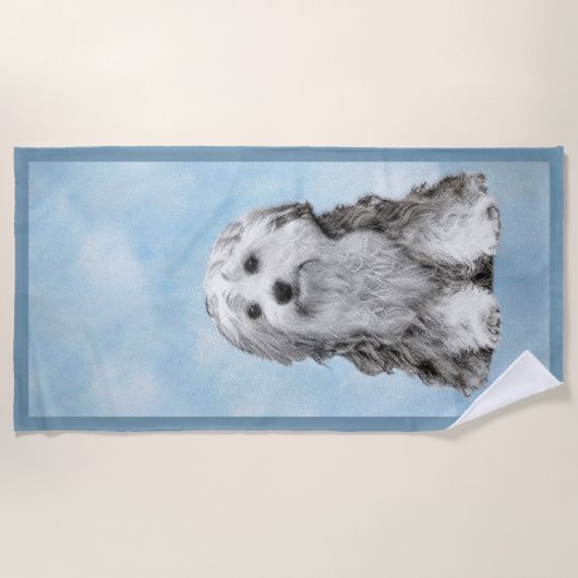 Lowchen schilderen - Kute Original Dog Art Strandlaken (Voorkant)
