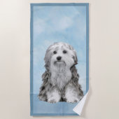 Lowchen schilderen - Kute Original Dog Art Strandlaken (Voorkant)