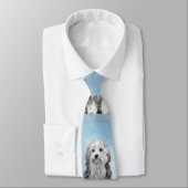 Lowchen schilderen - Kute Original Dog Art Stropdas (Gebonden)