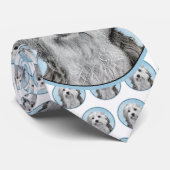 Lowchen schilderen - Kute Original Dog Art Stropdas (Opgerold)