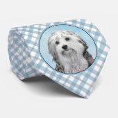 Lowchen schilderen - Kute Original Dog Art Stropdas (Opgerold)