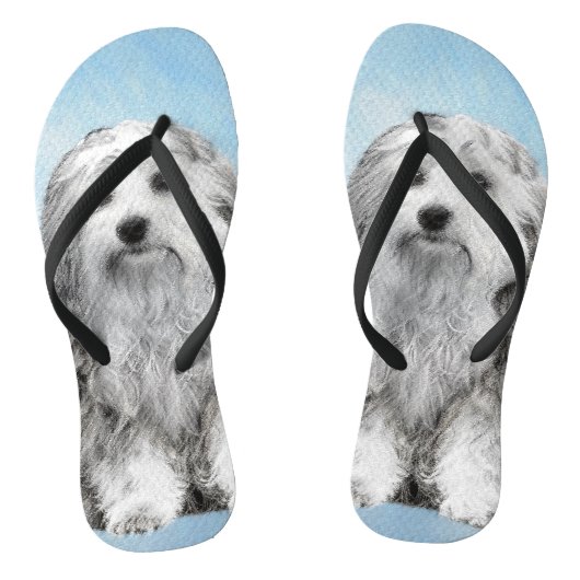 Lowchen schilderen - Kute Original Dog Art Teenslippers (Voetbed)