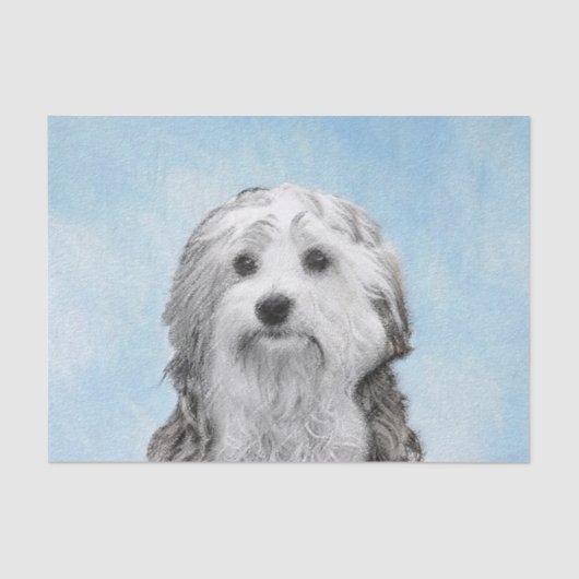 Lowchen schilderen - Kute Original Dog Art Tissuepapier (Voorkant)