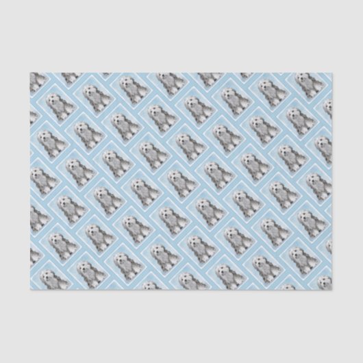 Lowchen schilderen - Kute Original Dog Art Tissuepapier (Voorkant)