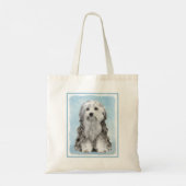 Lowchen schilderen - Kute Original Dog Art Tote Bag (Achterkant)