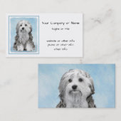 Lowchen schilderen - Kute Original Dog Art Visitekaartje (Voorkant / Achterkant)