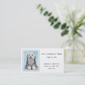 Lowchen schilderen - Kute Original Dog Art Visitekaartje (Staand voorkant)